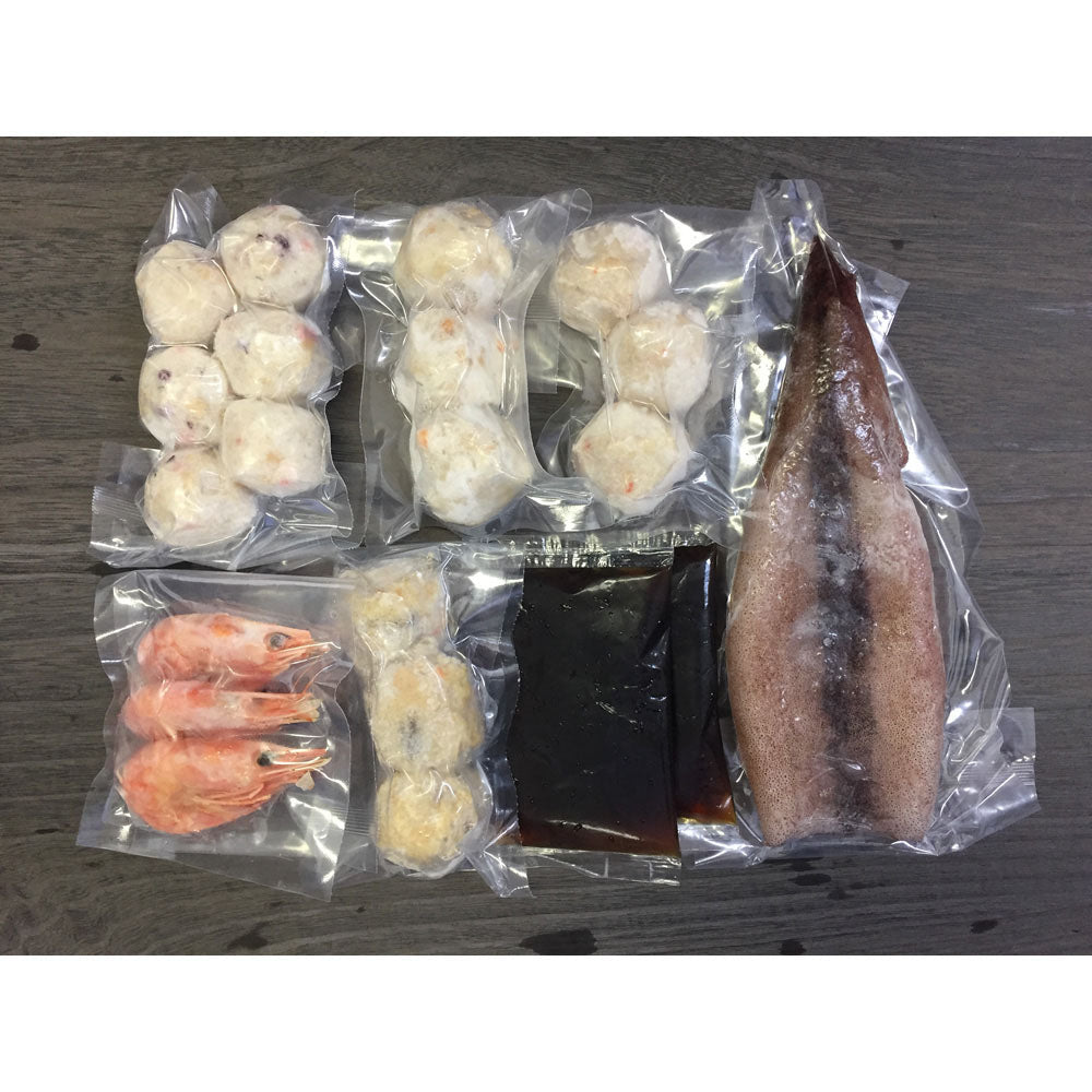 北海道 海鮮つみれ鍋 Aセット(かに入×3、えび入×3、とりごぼう×3、たこ入×6、海老×3、いか×1) 商品画像