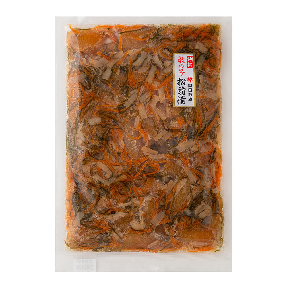 北海道苫前 岡田商店 数の子松前漬け 500g 商品画像・盛り付け例
