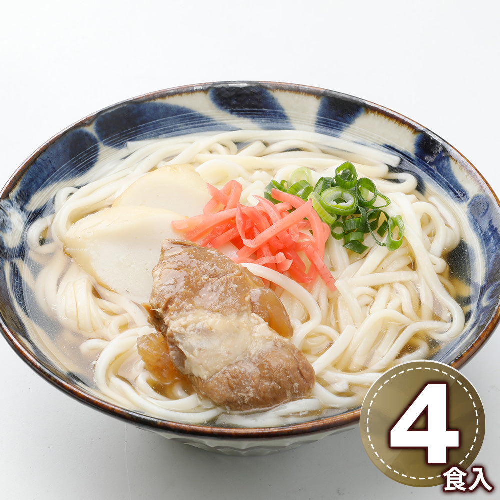 沖縄 与那覇製麺 ソーキそば 4食 商品画像・盛り付け例