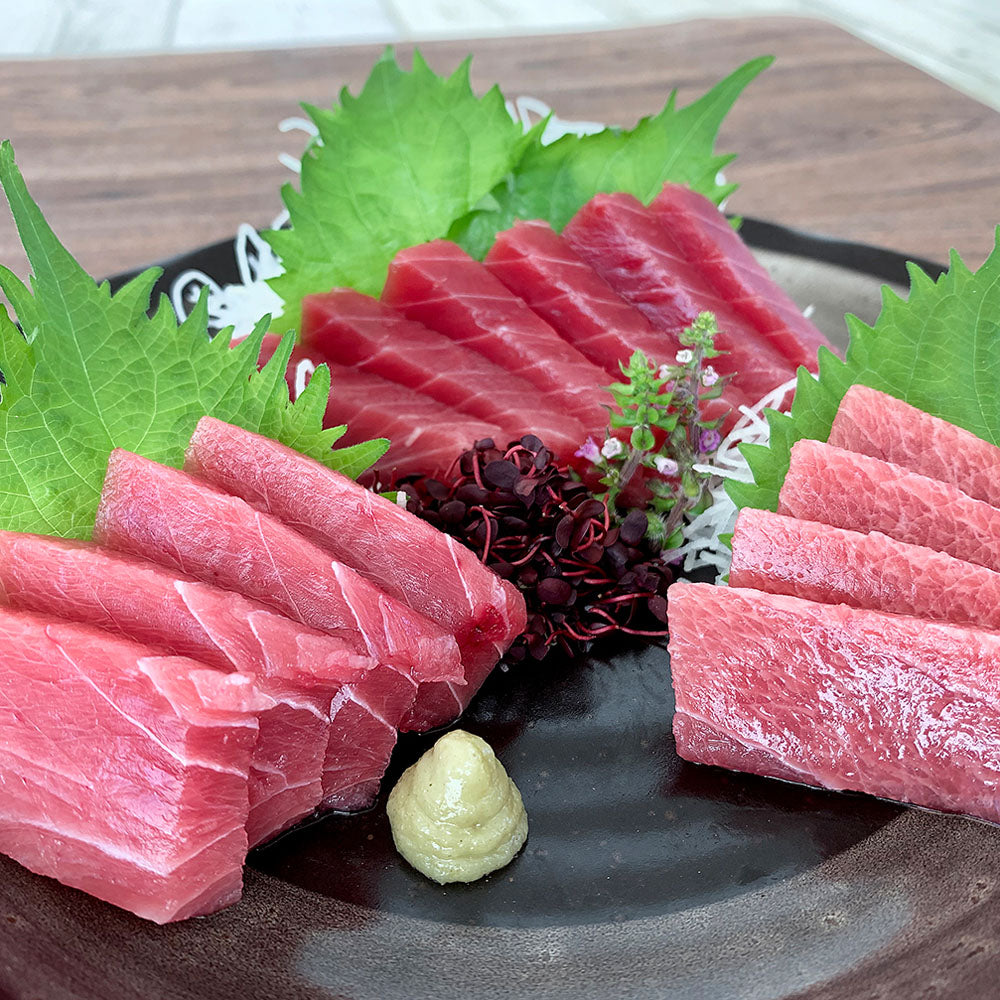 静岡 南まぐろ 赤身450g・中とろ600gセット 商品画像・盛り付け例