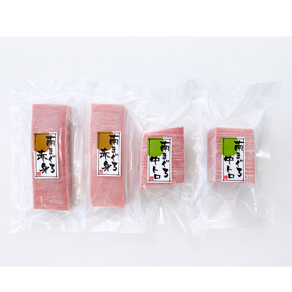 静岡 南まぐろ 赤身450g・中とろ600gセット 商品画像・盛り付け例